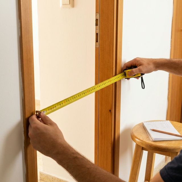 מדידת פתח דלת עם סרט מדידה